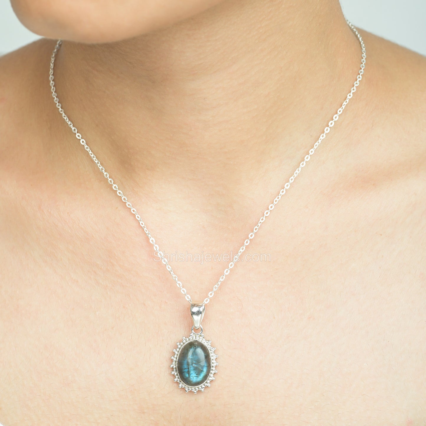 Labradorite 925 Sterling Silver Pendant - One of Kind Ring - Shrisha Jewels - SJPD-10033