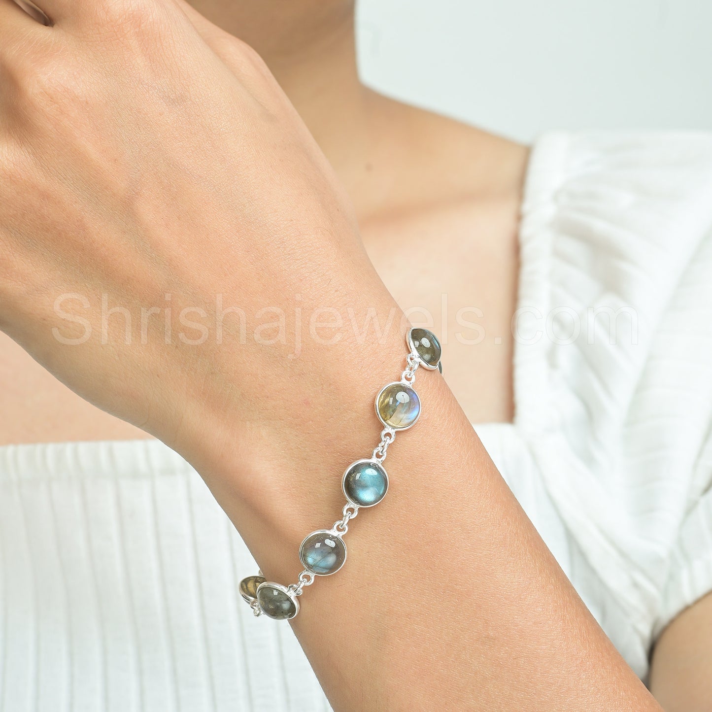 Labradorite 925 Sterling Silver Bracelet - Shrisha Jewels - SJBR-10051