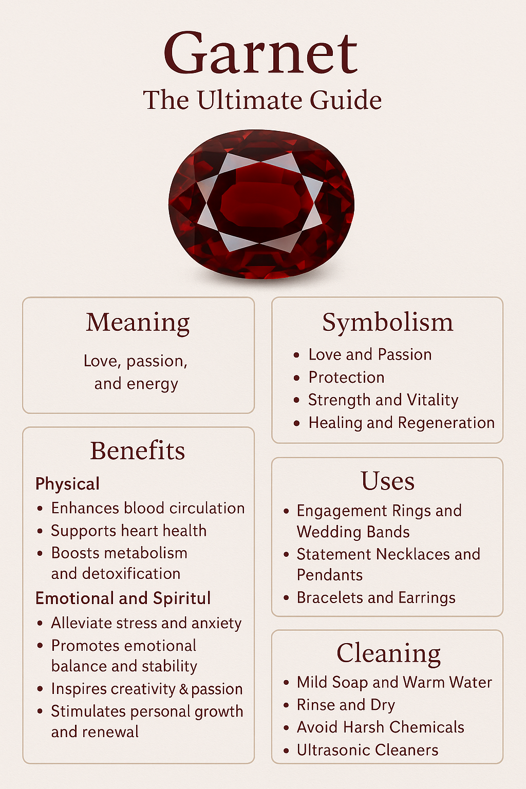 Garnet Meaning, Symbolism, Benefits, Uses, and Cleaning – The Ultimate Guide