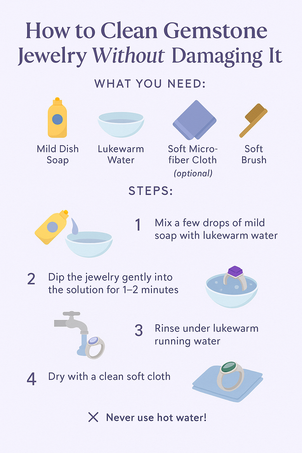 How to Clean Gemstone Jewelry Without Damaging It