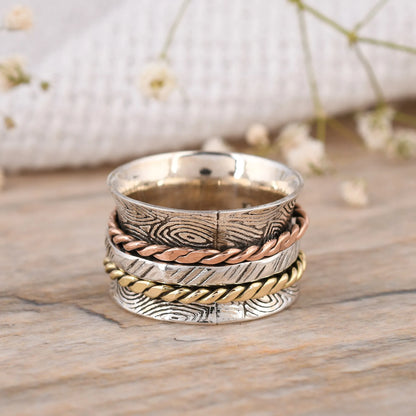 925-Silver-Spinner-Ring-Anxiety-Ring-For-Women-USA-UK