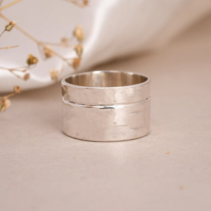 Hammered-Silver-Band-Ring-Handmade-Design-USA