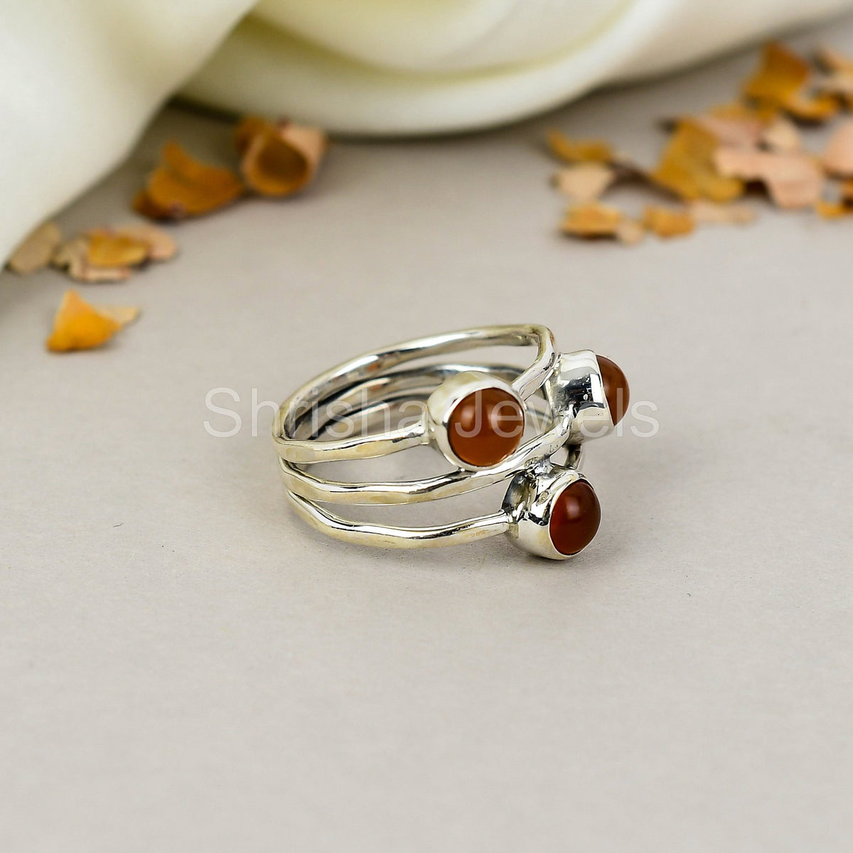 Carnelian Gemstone 925 Sterling Silver Handmade Boho Jewelry Ring For Women