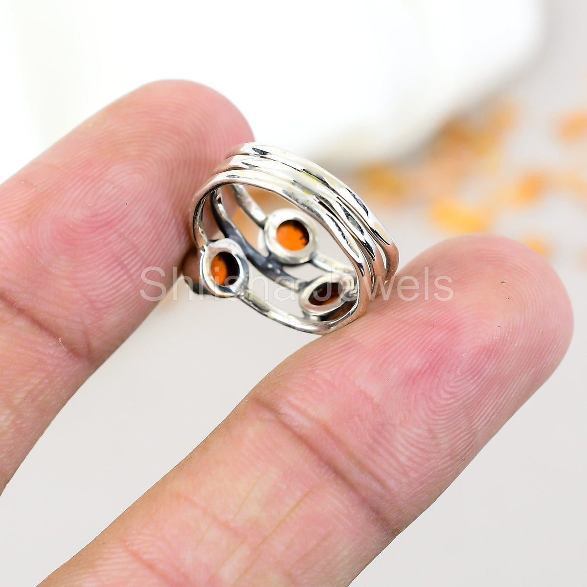 Carnelian Gemstone 925 Sterling Silver Handmade Boho Jewelry Ring For Women