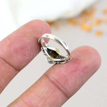 Tiger's Eye Gemstone 925 Sterling Silver Handmade Boho Jewelry Ring For Women