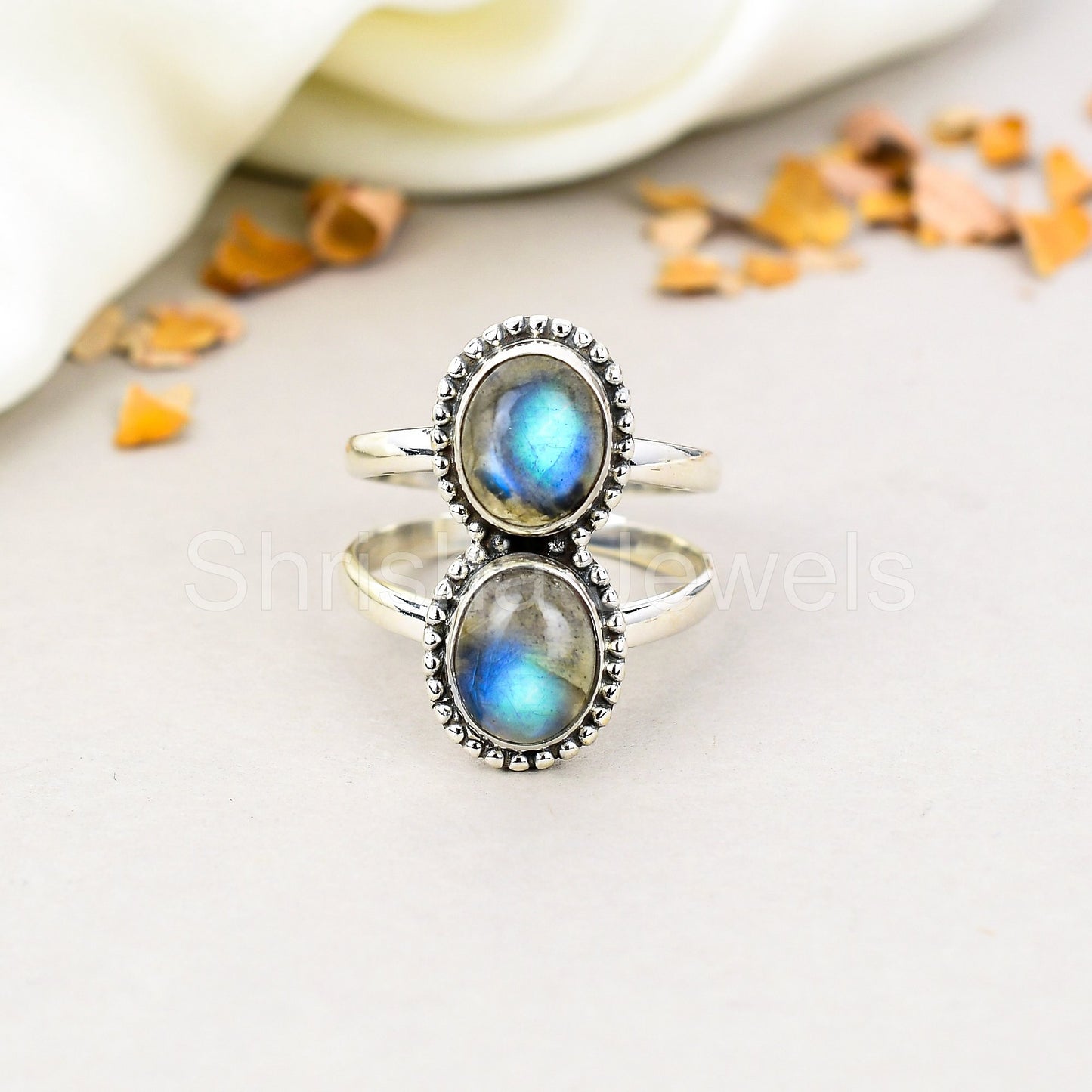 Labradorite Gemstone 925 Sterling Silver Handmade Boho Jewelry Ring For Women
