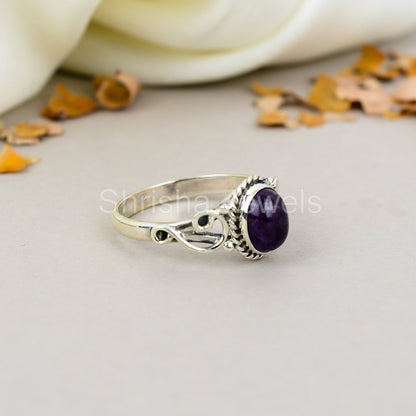 Amethyst Gemstone 925 Sterling Silver Handmade Boho Jewelry Ring For Women