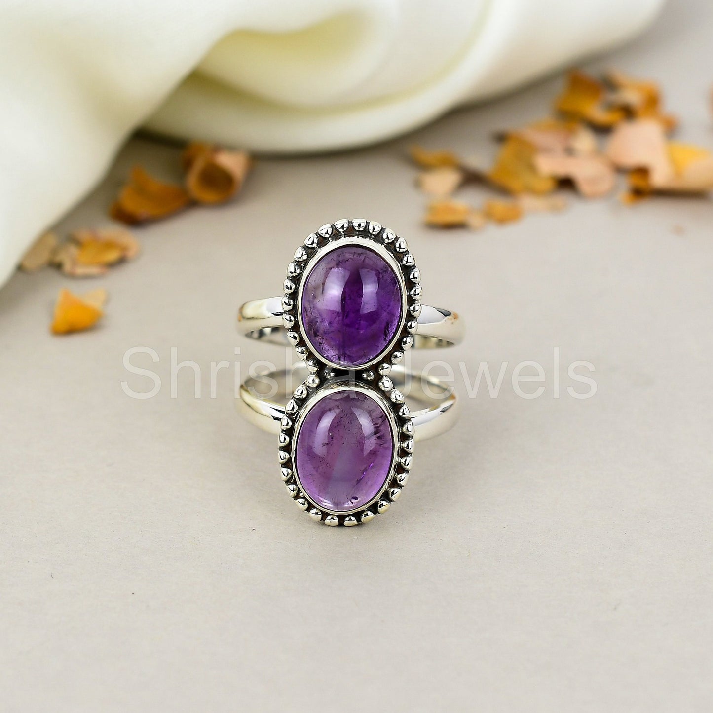 Amethyst Gemstone 925 Sterling Silver Handmade Boho Jewelry Ring For Women