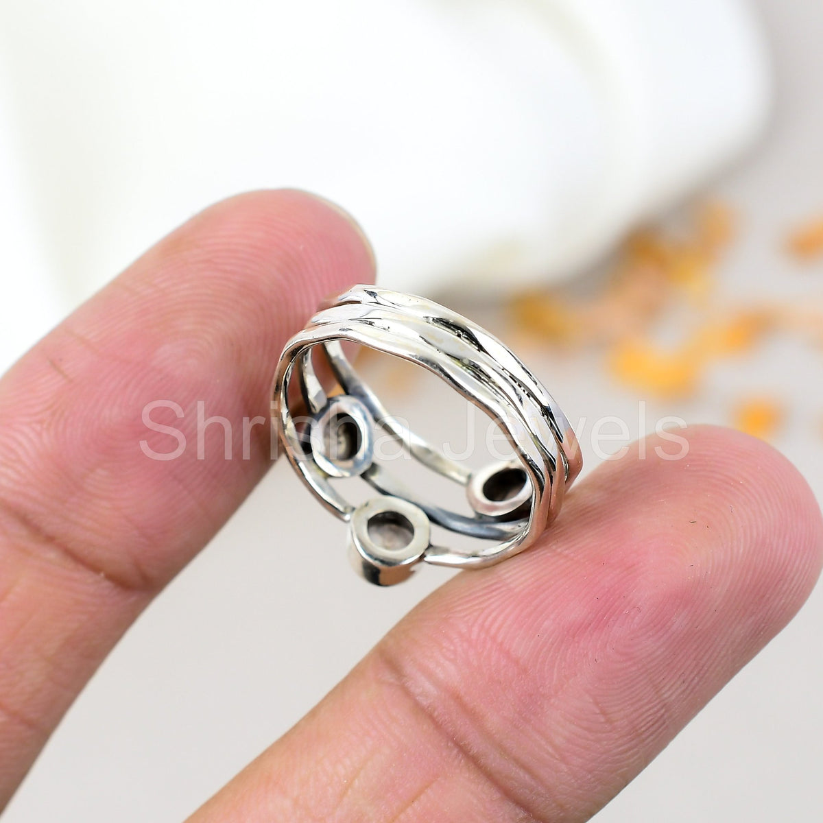 Rainbow Moonstone 925 Sterling Silver Handmade Boho Jewelry Ring For Women