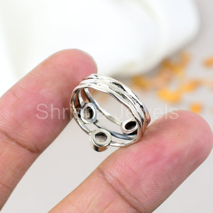 Rainbow Moonstone 925 Sterling Silver Handmade Boho Jewelry Ring For Women