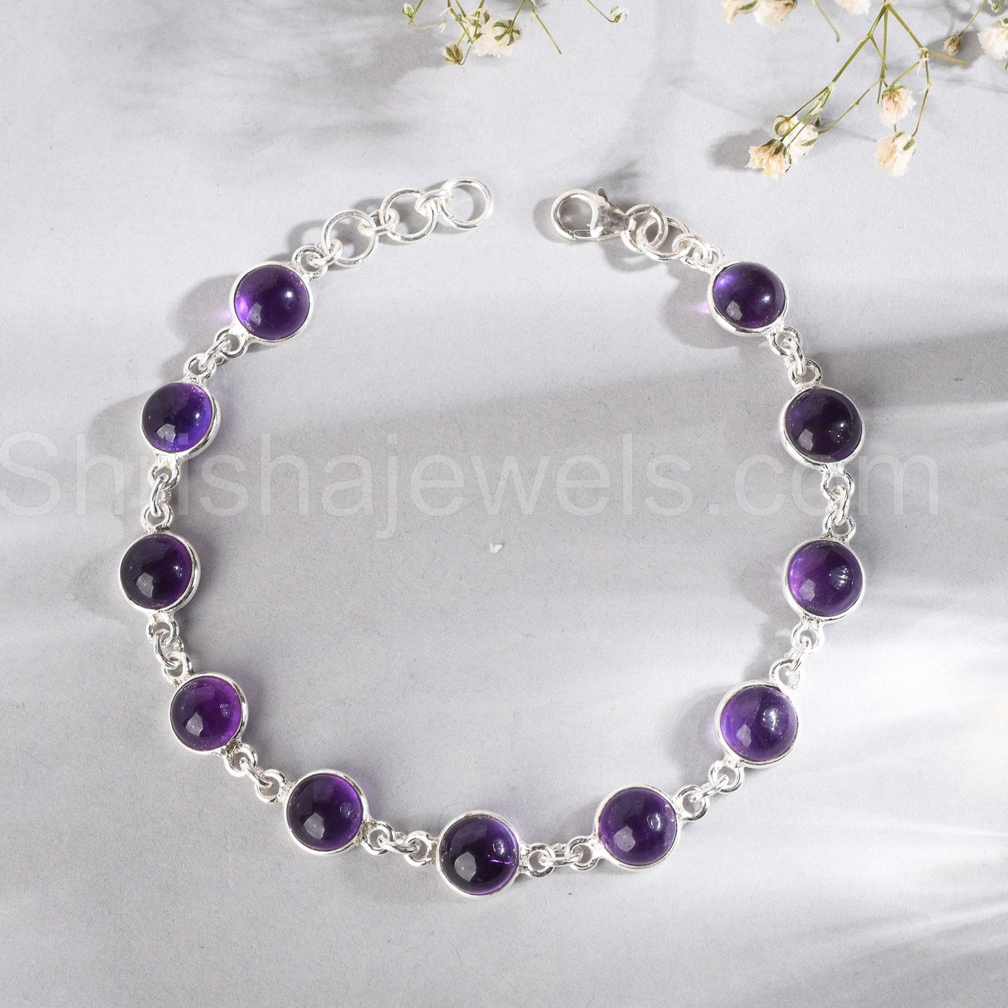 Amethyst 925 Sterling Silver Bracelet - Shrisha Jewels - SJBR-10067