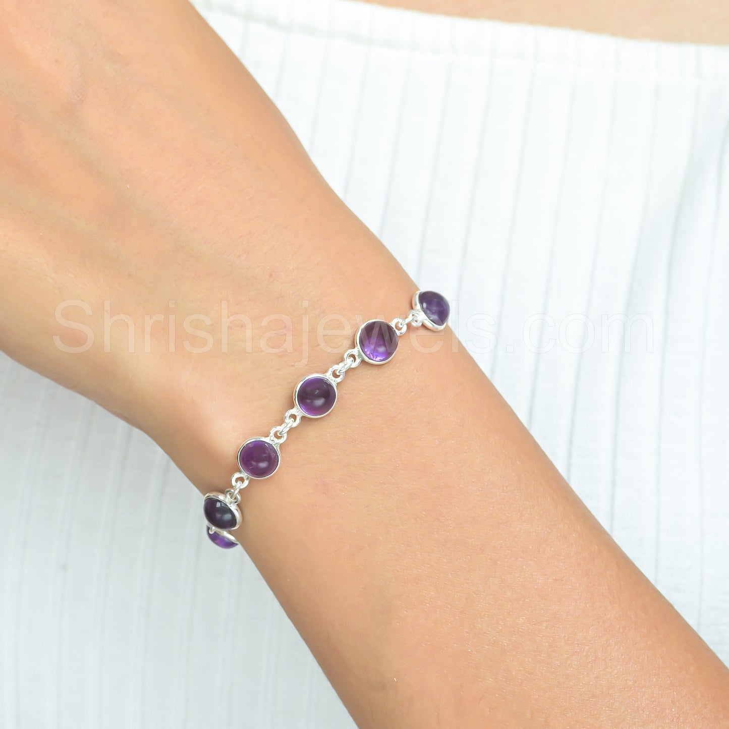 Amethyst 925 Sterling Silver Bracelet - Shrisha Jewels - SJBR-10067