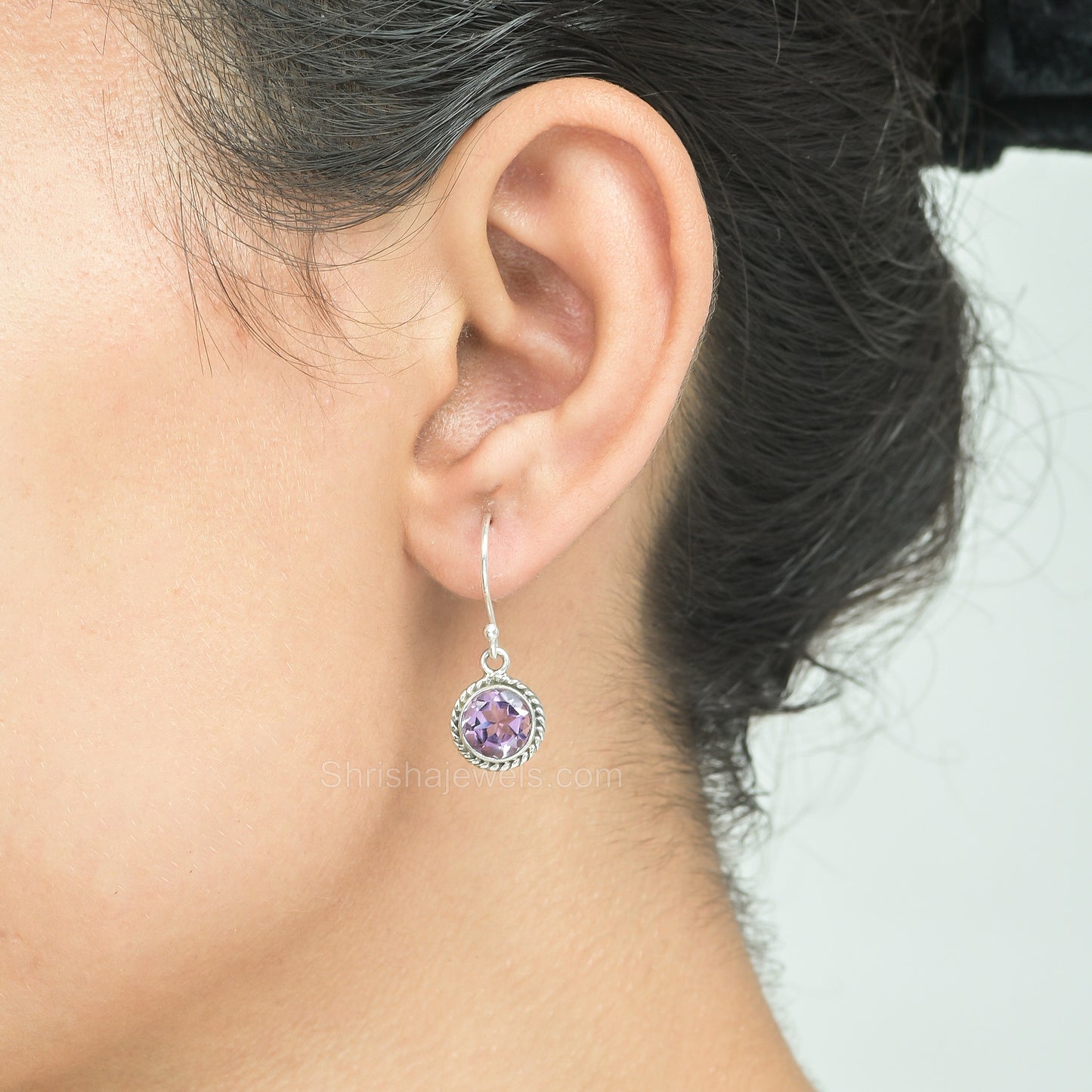 Amethyst 925 Sterling Silver Earrings - Shrisha Jewels - SJER-10013