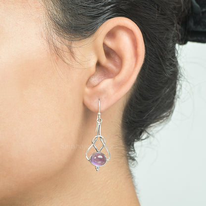 Amethyst 925 Sterling Silver Earrings - Shrisha Jewels - SJER-10018