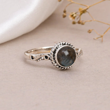 Handmade Black Onyx Ring – 925 Sterling Silver Protection Jewelry