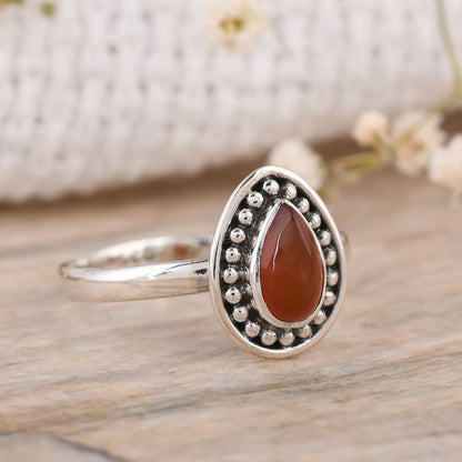 Carnelian-925-silver-handmade-ring
