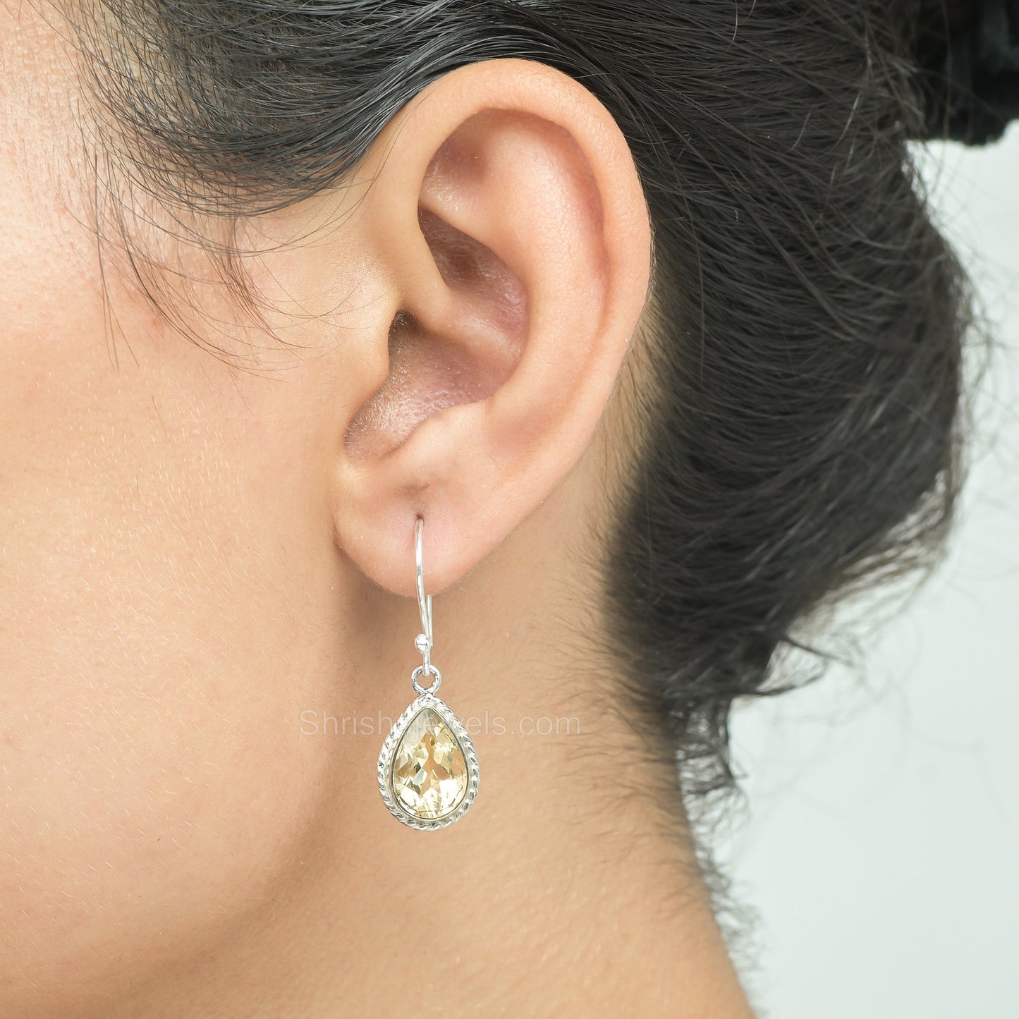 Citrine 925 Sterling Silver Earrings - Shrisha Jewels - SJER-10046