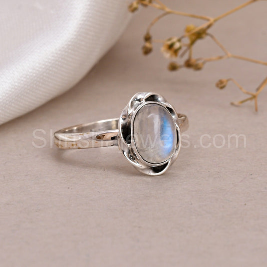 Moonstone 925 Sterling Silver Ring - Shrisha Jewels - SJRG-10058