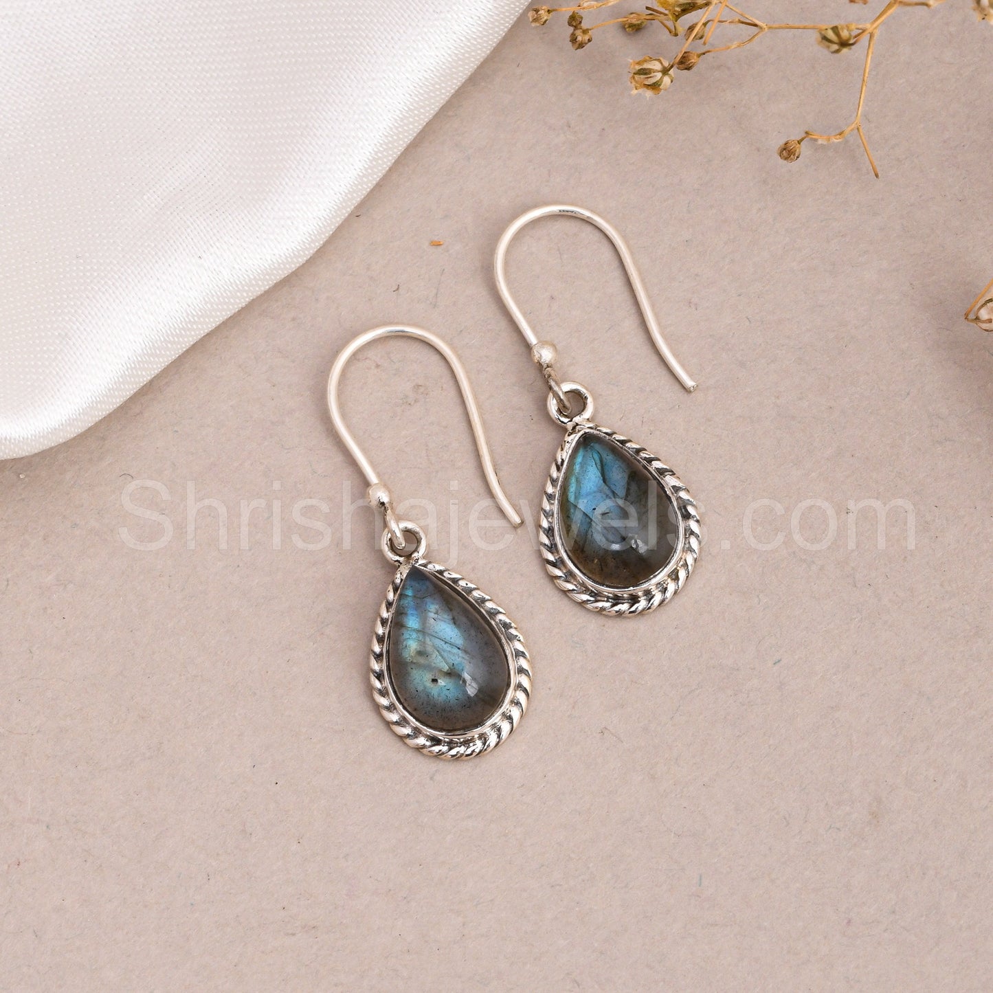 Labradorite 925 Sterling Silver Earrings - Shrisha Jewels - SJER-10023