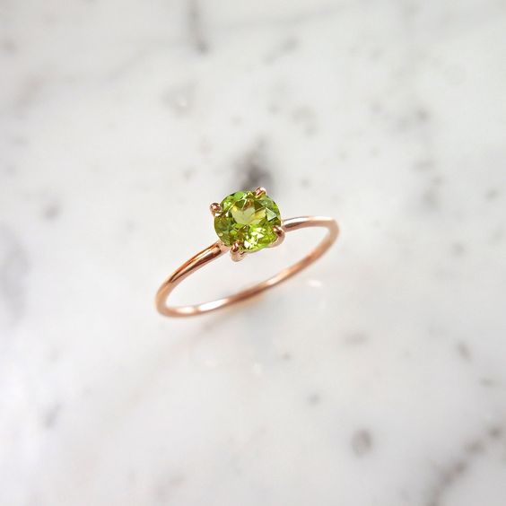 Peridot 925 Silver Round Shape Faceted Ring - Shrisha Jewels - SJRG-10085