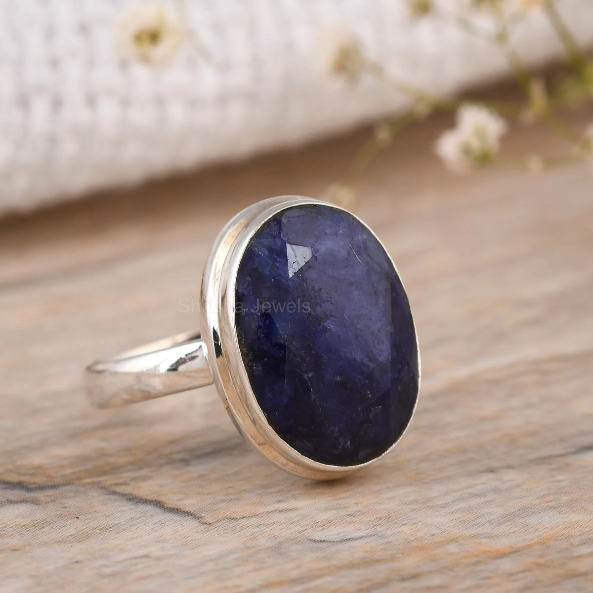 Emerald Oval Shape 925 Silver Handmade Statement Ring – May Birthstone Jewelry
