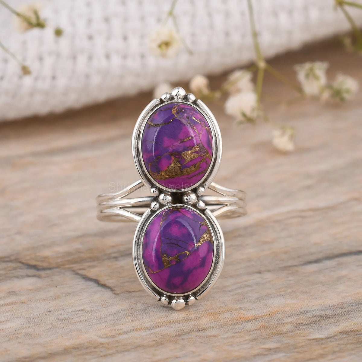 Emerald Oval Shape 925 Silver Ring – Handmade May Birthstone Jewelry