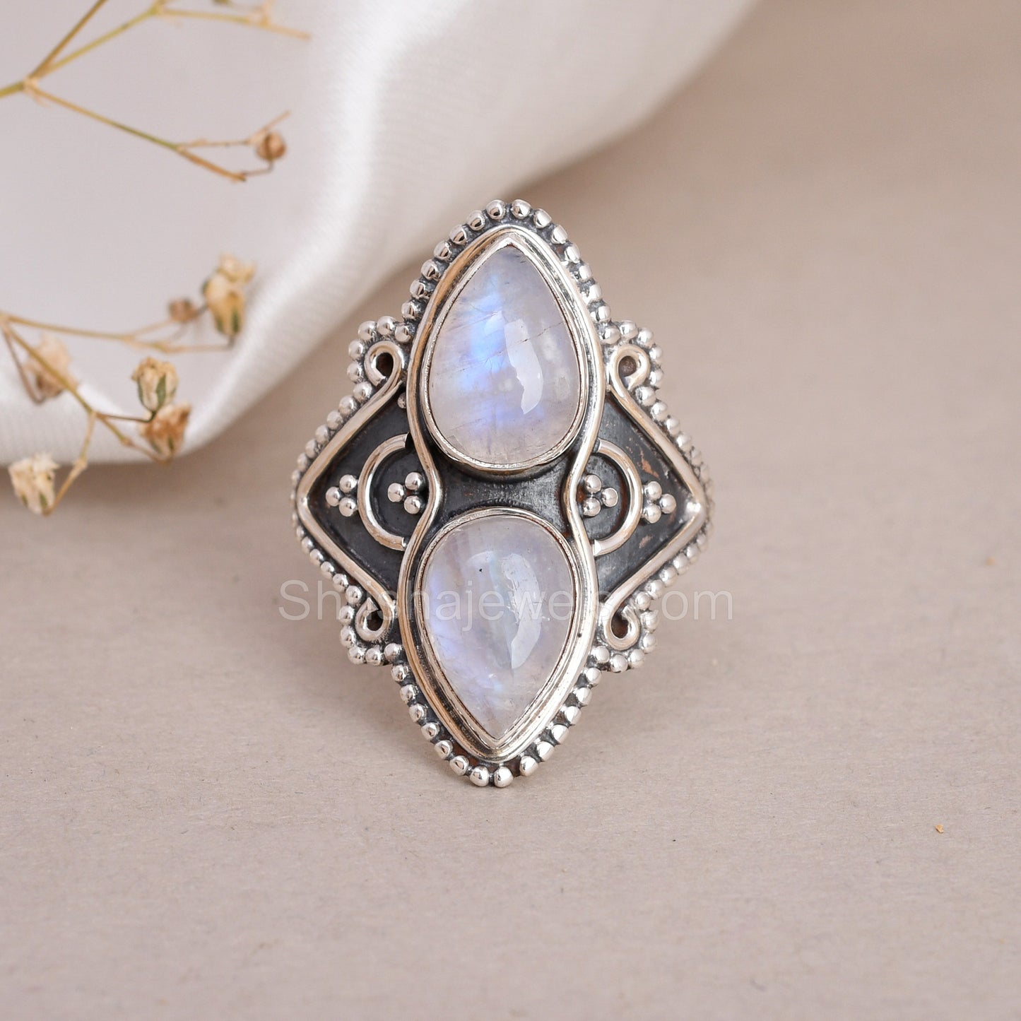 Labradorite 925 Silver Ring - Shrisha Jewels - Boho Ring - Statement Ring - SJRG-10071