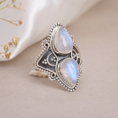 Labradorite 925 Silver Ring - Shrisha Jewels - Boho Ring - Statement Ring - SJRG-10071