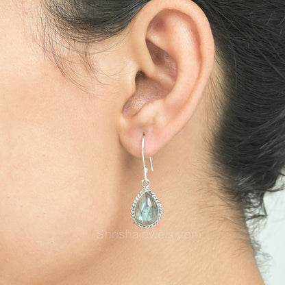 Labradorite 925 Sterling Silver Earrings - Shrisha Jewels - SJER-10023