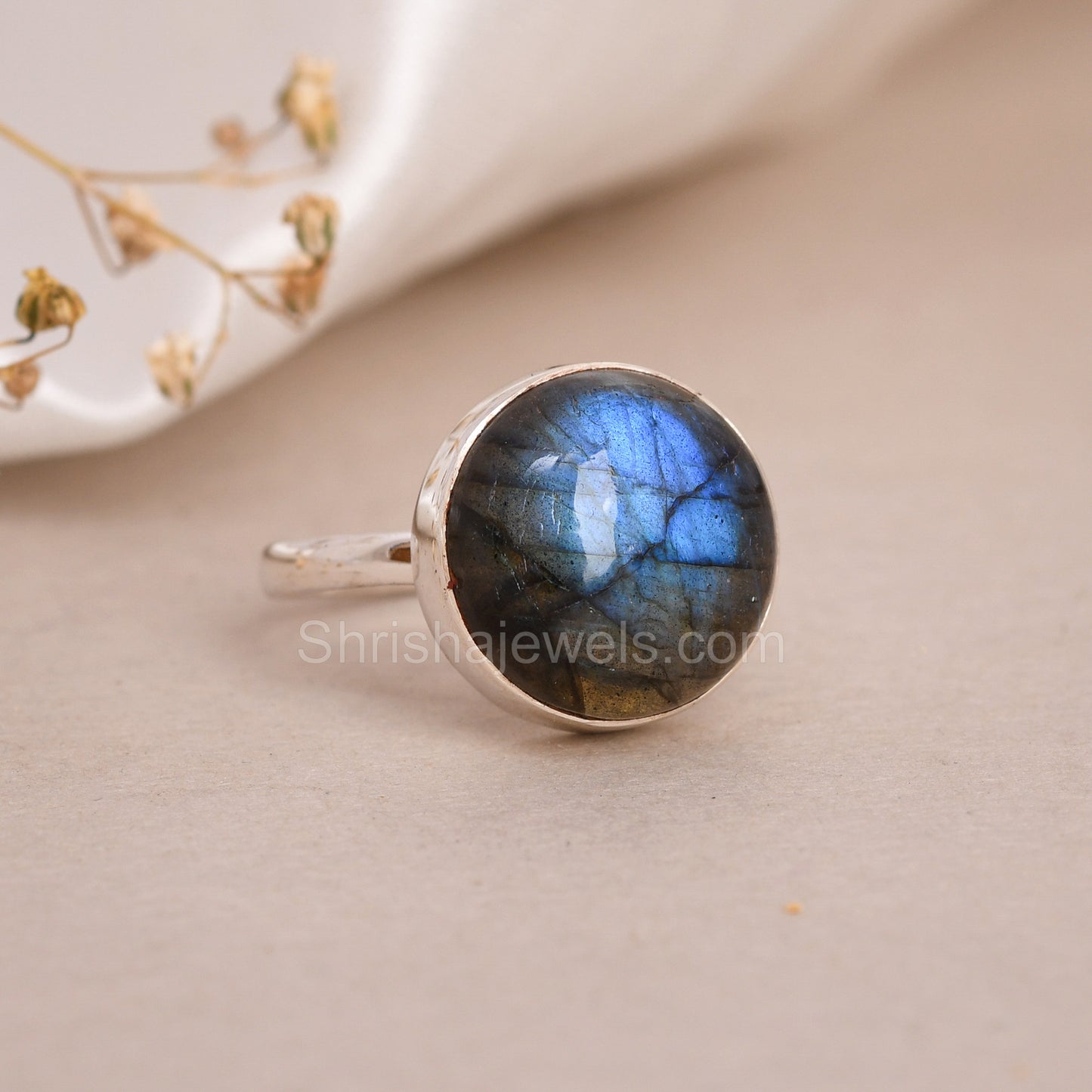 Labradorite 925 Sterling Silver Ring SIZE - 10 US - One of Kind Ring - Shrisha Jewels - SJOFK- 10022