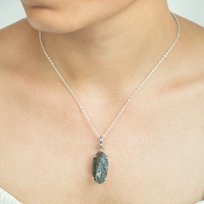 Labradorite Rough 925 Sterling Silver Pendant - Shrisha Jewels - SJPD-10040