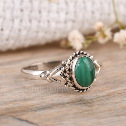 Malachite 925 Silver Charms Ring - Shrisha Jewels - SJRG-10064