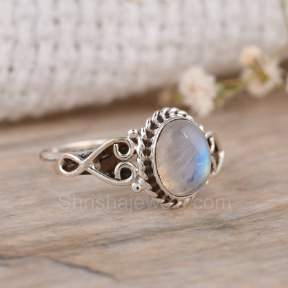 Moonstone 925 Sterling Silver Ring - Shrisha Jewels - SJRG-10057