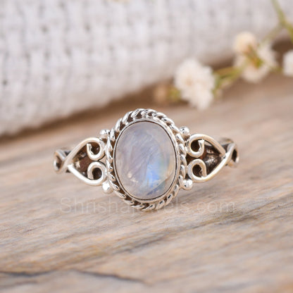 Moonstone 925 Sterling Silver Ring - Shrisha Jewels - SJRG-10057