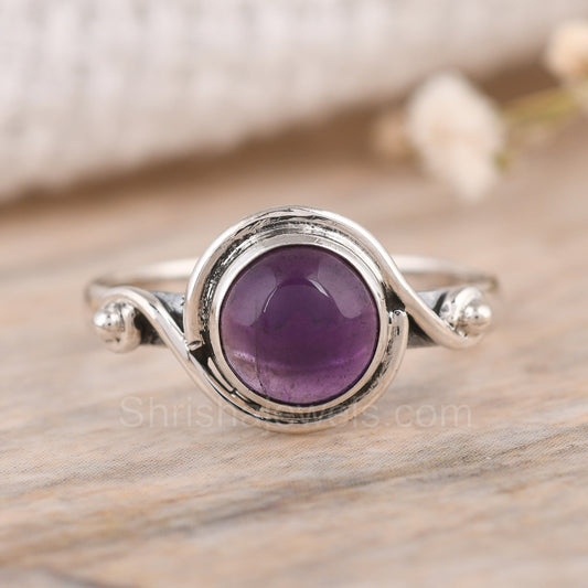 Purple Amethyst 925 Silver Ring - Shrisha Jewels - SJRG-10053