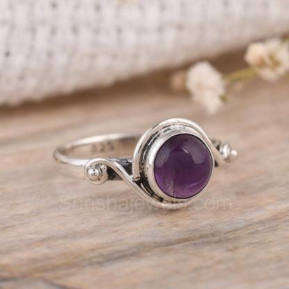 Purple Amethyst 925 Silver Ring - Shrisha Jewels - SJRG-10053