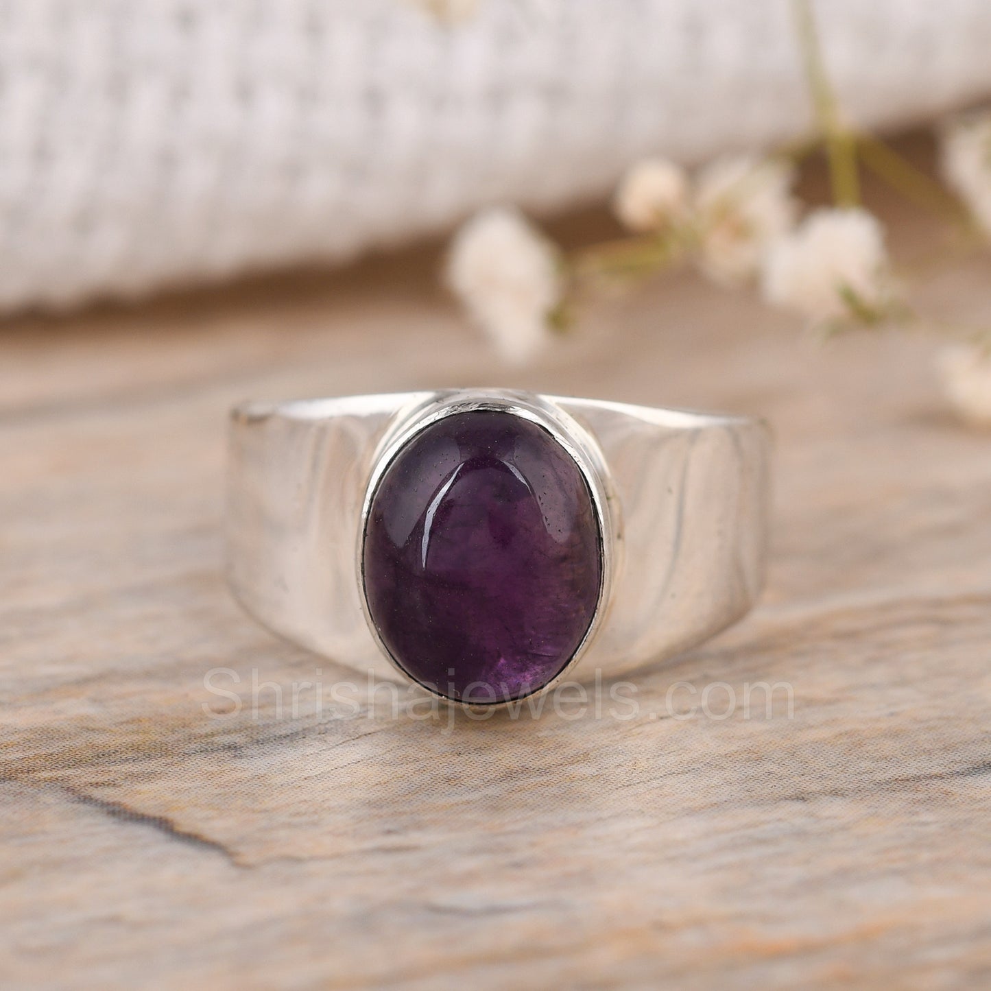 Purple Amethyst 925 Silver Ring - Shrisha Jewels - SJRG-10055