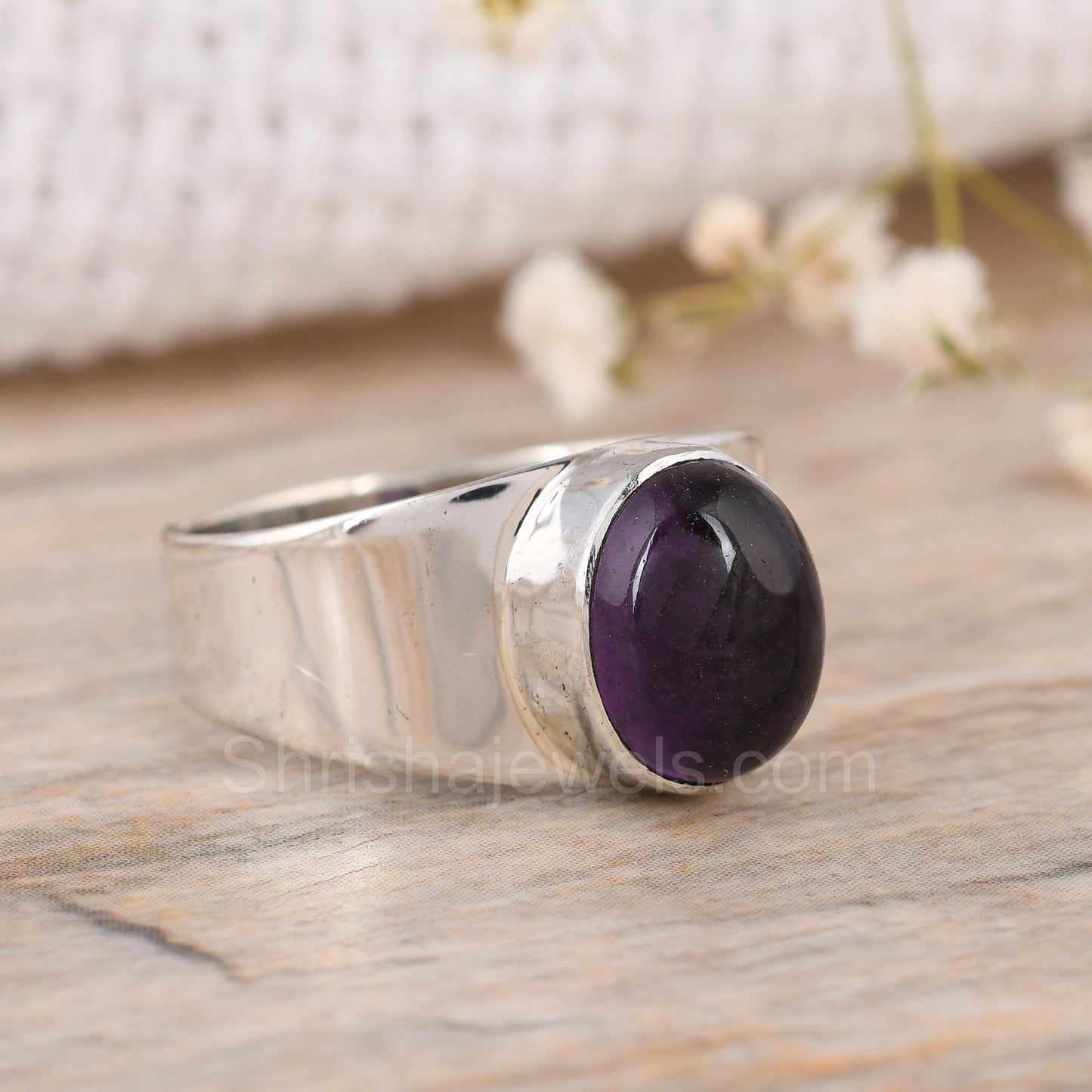 Purple Amethyst 925 Silver Ring - Shrisha Jewels - SJRG-10055