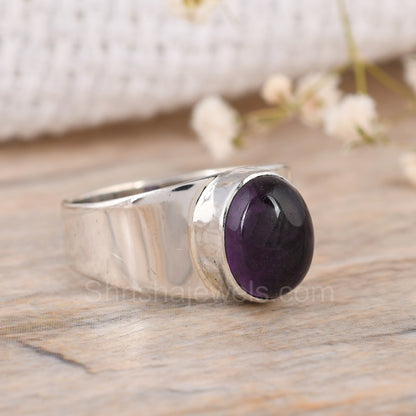 Purple Amethyst 925 Silver Ring - Shrisha Jewels - SJRG-10055