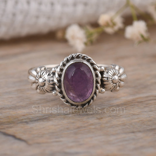 Purple Amethyst 925 Silver Ring - Shrisha Jewels - SJRG-10060