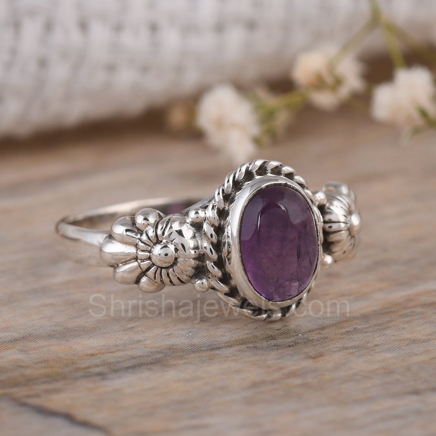 Purple Amethyst 925 Silver Ring - Shrisha Jewels - SJRG-10060