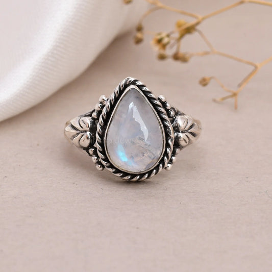 RAINBOW-MOONSTONE-GEMSTONE-925-SILVER-HANDMADE-RING