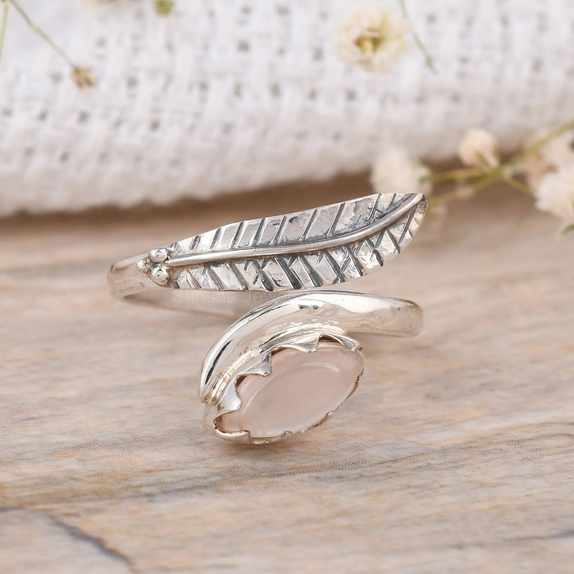 ROSE QUARTZ MARQUISE SHAPE RING USA