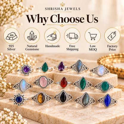 Wholesale 925 Sterling Silver Gemstone Rings | Shrisha Jewels