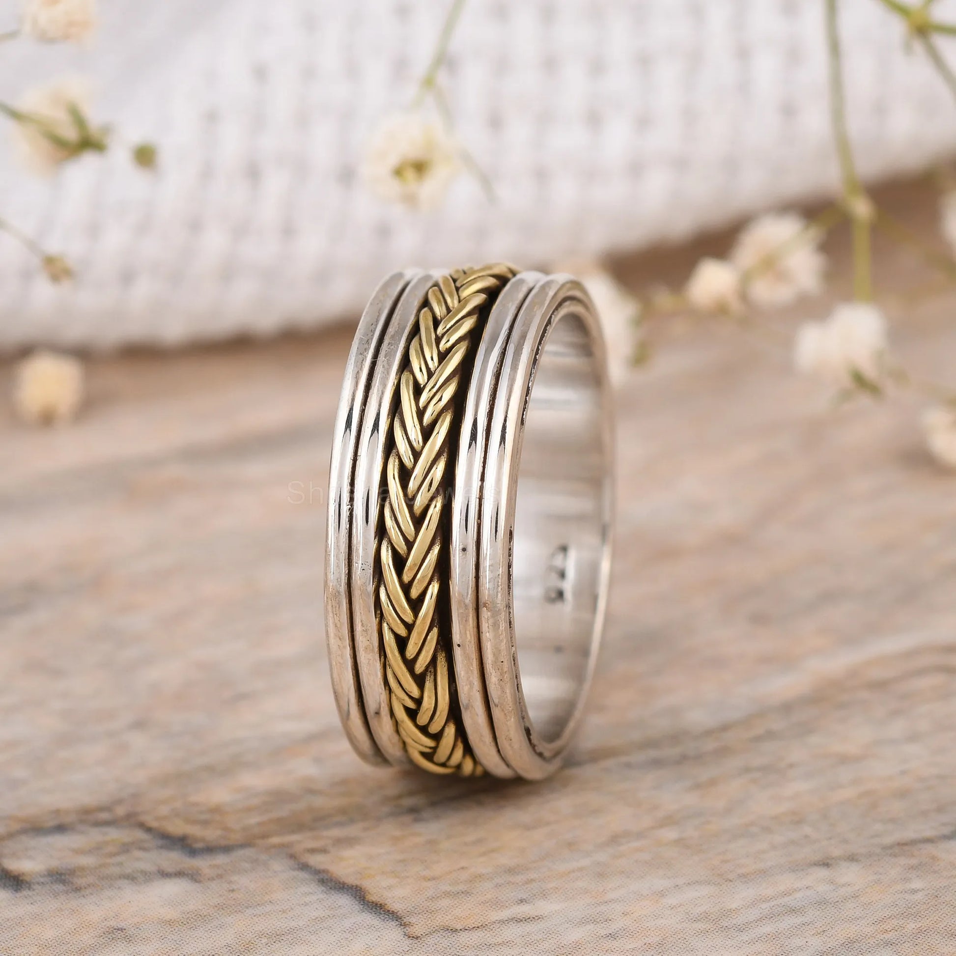 925 SILVER HANDMADE SPINNER RING 