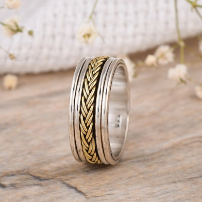 925 SILVER HANDMADE SPINNER RING 