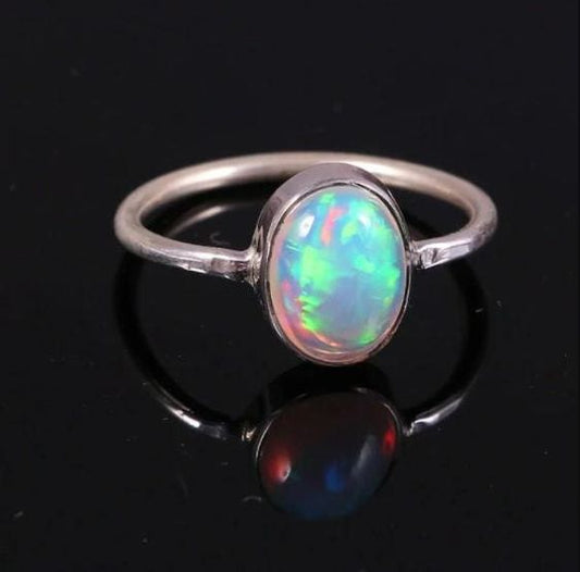 Ethiopian Welo Opal 925 Silver Statement Ring - Shrisha Jewels - SJRG-10086