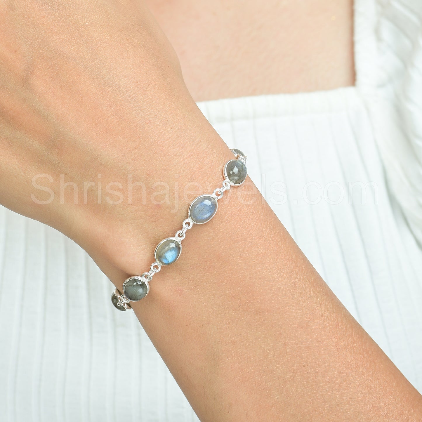 Labradorite 925 Sterling Silver Bracelet - Shrisha Jewels - SJBR-10052